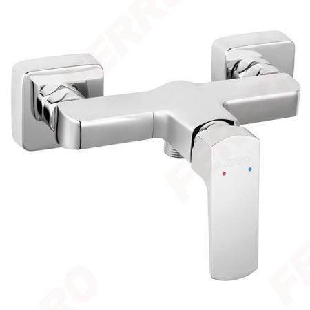 Baterii monocomanda - Baterie perete dus Ferro Vitto VerdeLine, crom fara accesorii