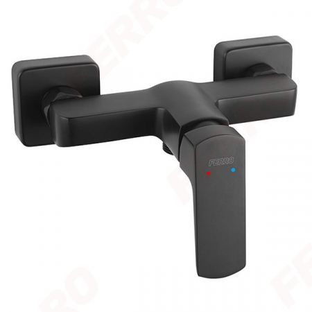 Baterii monocomanda - Baterie perete dus Ferro Vitto VerdeLine, negru fara accesorii