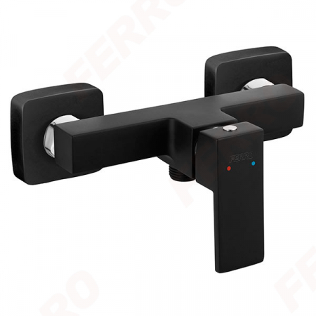 Baterii monocomanda - Baterie perete dus Ferro Zicco, negru fara accesorii