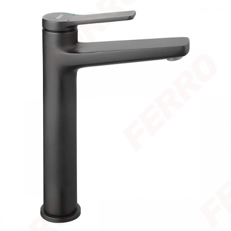Baterii monocomanda - Baterie stativa lavoar inalta Ferro Stratos, negru
