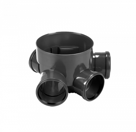Tevi, fitinguri, robineti si accesorii - Baza camin din PVC model PIPE BASE, D.400 3in/1out D.110 - Vodaland gama Drain