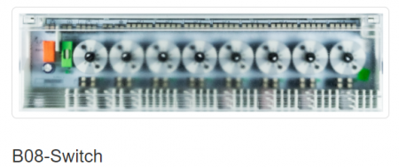 Echipamente de incalzire si producere ACM - Baza de conectare Switch - Home Inclusive Original, 8 zone, 16 actuatoare Ni, 230Vca. Conexiuni pentru detector condens/temp. maxima, change-over incalzire-racire, releu pentru comanda pompei, LEDuri