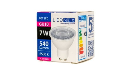 Bec led alb, GU10, 7W, 6500K, lumina rece, 220V, Lednex [1]