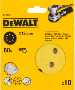 Scule si dispozitive de lucru - Disc abraziv "Velcro" 125mm x 60 gr - 10 buc DeWalt - DT3102-QZ
