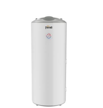 Boilere termoelectrice - Boiler cu acumulare Ferroli cu conexiuni in partea superioara, o serpentina, model Ecounit TOP 200 litri