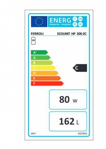 Boiler cu acumulare Ferroli, din otel cu 2 serpentine, rezistenta de 2 kW, model Ecounit HP 200-2C 200 litri [3]