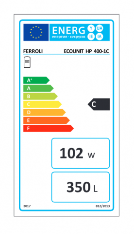 Boiler cu acumulare Ferroli, din otel cu o serpentina, rezistenta de 2 kW, model Ecounit HP 400-1C 400 litri [2]