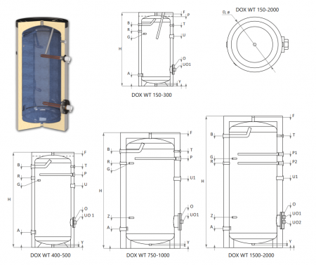 Boiler cu acumulare fara serpentina 750 litri Radox DOX WT [2]