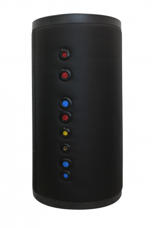 Boiler cu 2 serpentine FORNELLO SOL 1000 LT 2S, pentru centrala termica si solar, montaj pe sol, izolatie termica, manta de protectie, flansa de vizitare [1]