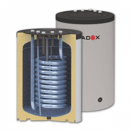 Boilere termoelectrice - Boiler cu o serpentina si conexiuni in partea superioara 120 litri Radox DOX WT1 UP