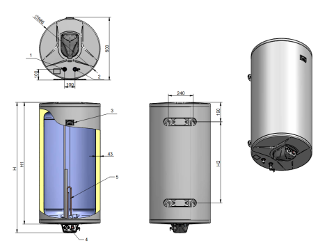 Boiler electric Eldom Favourite 200 litri 3 kW [1]