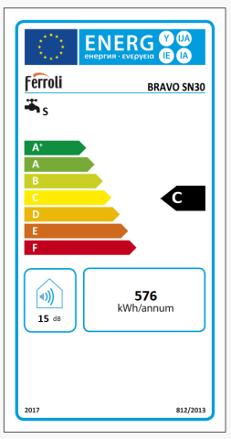 Boiler electric Ferroli Isea Bravo 30 VE 1.5 - 30 litri cu termostat si protectie la supraincalzire si suprapresiune [1]
