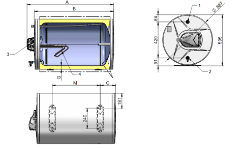Boiler electric orizontal Eldom Favourite 200 litri 3 kW [1]