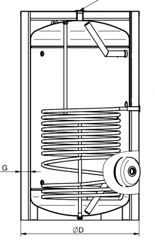 Boiler cu acumulare cu o serpentina Ferroli Ecounit WE 2000-1C 2000 litri, clasic sau pentru sisteme solare [1]
