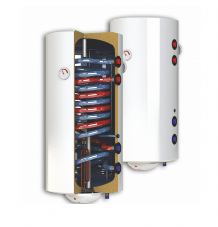Boilere termoelectrice - Boiler de perete cu 2 serpentine in paralel si rezistenta electrica, 150 litri, Sunsystem BB NL2 150 PRL