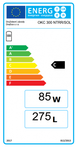 Boiler stativ indirect Drazice OKC 300 NTRR/SOL pentru sisteme solare, 300 litri, 10 bar, cu serpentina dubla [1]
