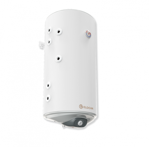 Echipamente de incalzire si producere ACM - Boiler termoelectric Eldom seria Green Line 150 litri cu doua serpentine in paralel si rezistenta electrica 3 kW