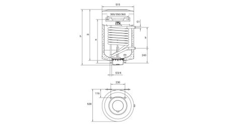 Boiler termoelectric, cu rezistenta electrica 2.4 kW si serpentina, Aquastic 200 litri [1]