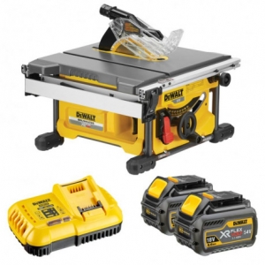 Scule si dispozitive de lucru - Masina de debitat cu masa Dewalt disc 210mm acumulatori Flexvolt si statie de incarcare 54V XR 6.0Ah