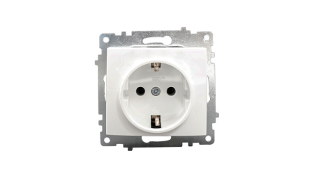 Aparataje - Priza simpla cu impamantare, protectie copii, contact mecanic cu arc, pentru uz interior, Schelden