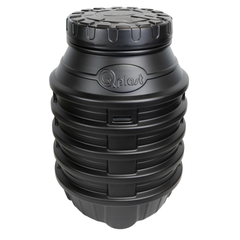 Camin apometru HDPE triplustrat D.800 H.1200 negru cu capac [4]