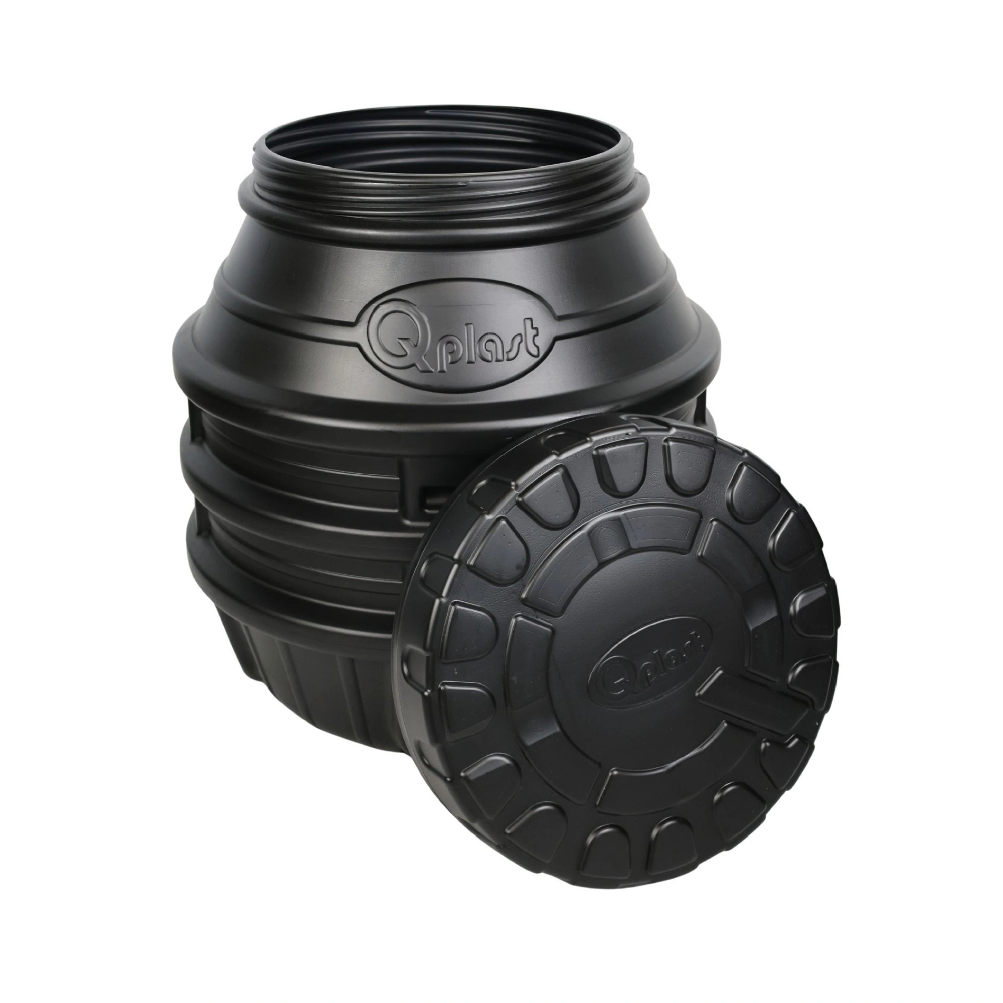 Camin apometru HDPE triplustrat D.800 H.900 negru cu capac [2]