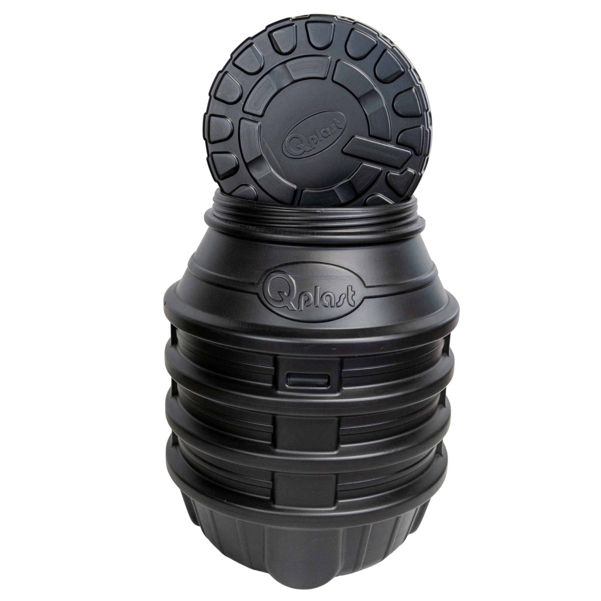 Camin apometru HDPE triplustrat D.800 H.1050 negru cu capac [1]