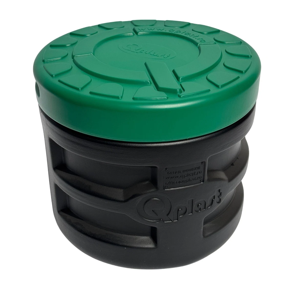 Camine apometru - Camin HDPE triplustrat D.560 H.500 negru cu capac verde