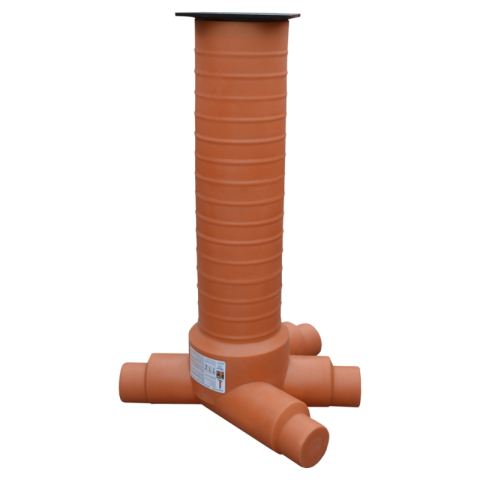 Instalatii de apa si canalizare - Camin vizitare Valrom VALPlast 45grd 3IN 1OUT D. 200/160 H=2080