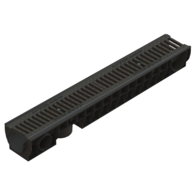 CANALE COLECTOARE - CANAL MODULAR BASICPP IESIRE LATERALA 160 x 120 x 1000 GRILAJ FONTA C250 - VALROM GAMA PluviKIT
