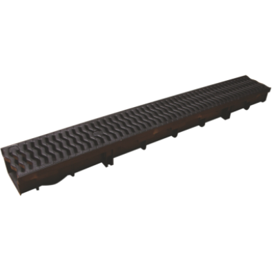 CANALE COLECTOARE - CANAL MODULAR PP JOS 130 x 70 x 1000 GRILAJ PP A15 - VALROM GAMA PluviKIT
