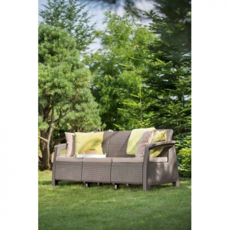Canapea cu 3 locuri, cappuccino, Keter Corfu Love Seat [3]