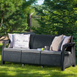 Canapea de gradina, grafit, 3 locuri, Keter Corfu Love Seat [1]