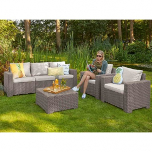 Set mobiler de gradina, cu canapea 3 locuri, cappucino, Keter California [3]