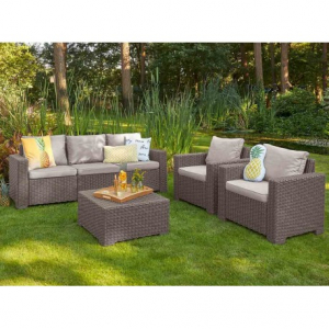 Set mobiler de gradina, cu canapea 3 locuri, cappucino, Keter California [1]