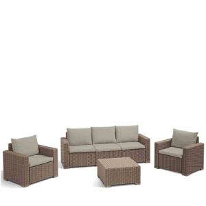 Casa si gradina - Set mobiler de gradina, cu canapea 3 locuri, cappucino, Keter California