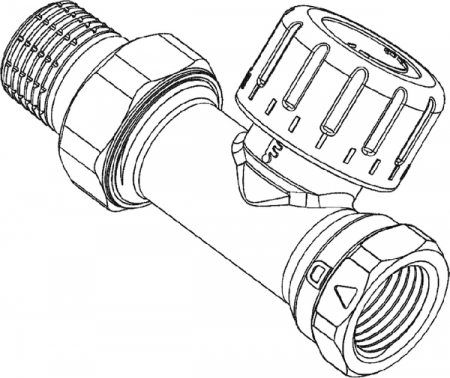 Corp cu robinet termostatic TECE, de trecere, 1/2''x1/2" [1]