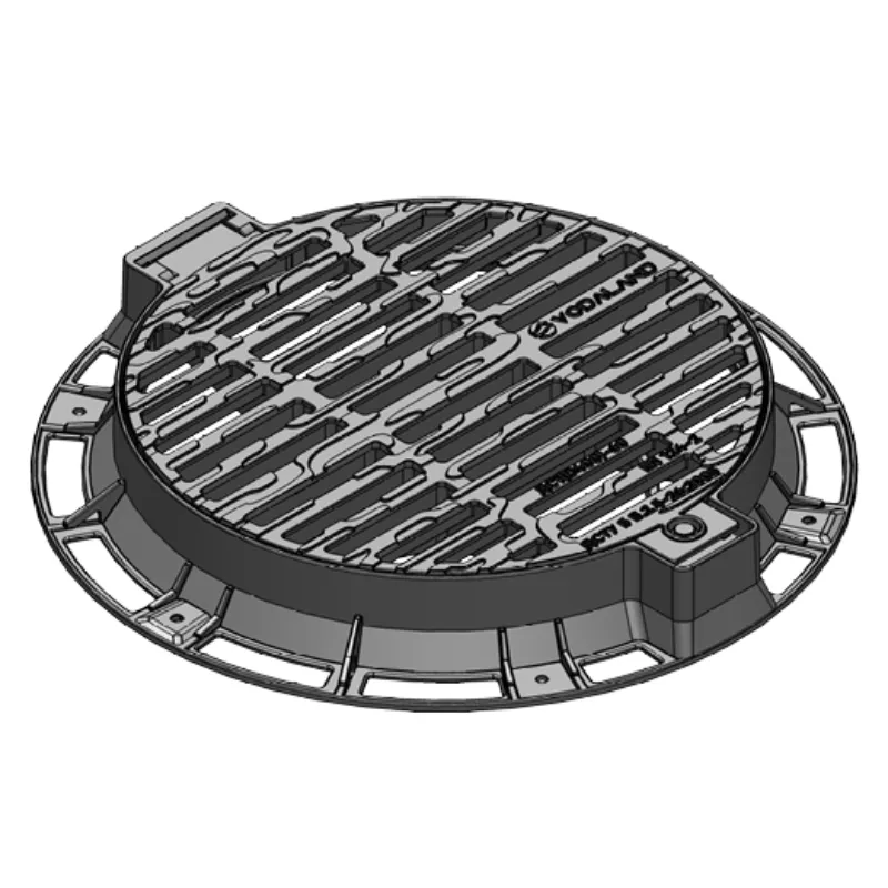 Capace stradale - Capac fonta rotund D.800 PL.600 Hext.100 tip gratar cu inchizator D400 Vodaland gama Urban