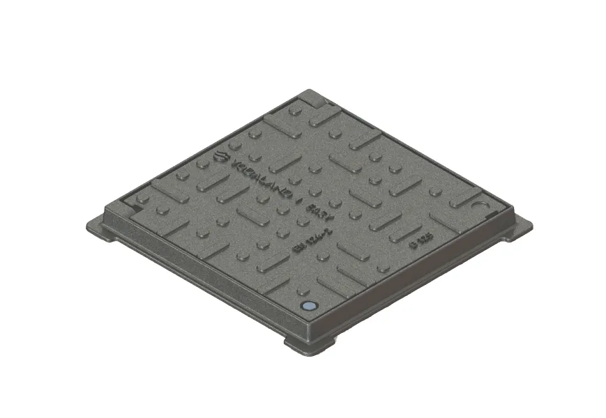 Echipamente pentru retele stradale de apa - Capac din fonta patrat cu rama 420x420 Hext.37 PL.350x350 B125 - Vodaland gama Urban