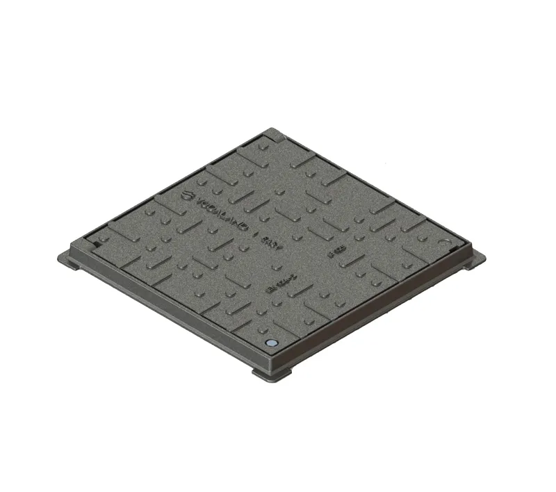 Echipamente pentru retele stradale de apa - Capac din fonta patrat cu rama 520x520 Hext.37 PL.450x450 B125 - Vodaland gama Urban
