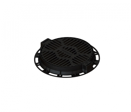 Echipamente pentru retele stradale de apa - Capac din fonta rotund D.800 PL.600 Hext.100 tip gratar cu inchizator D400 - Vodaland gama Urban