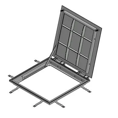 Instalatii de apa si canalizare - Capac otel zincat access patrat 600x634 PL.500x500 Hext.55 pietonal cu garnitura ETANS A15 Vodaland gama Urban