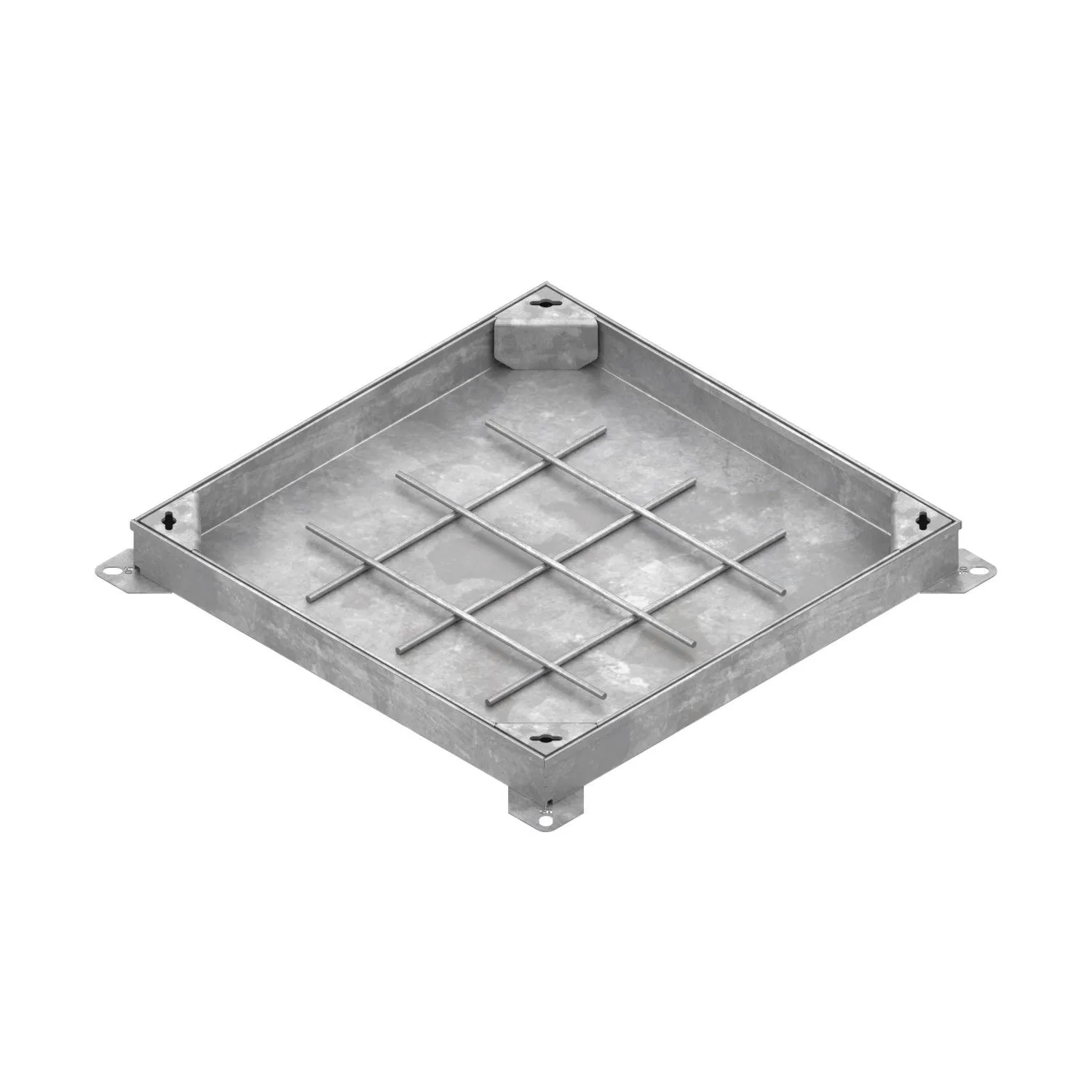 Instalatii de apa si canalizare - Capac otel zincat UNIFILL ascuns patrat 464x464 PL.400x400 Hext.50 cu inchizator K3 Vodaland gama Urban