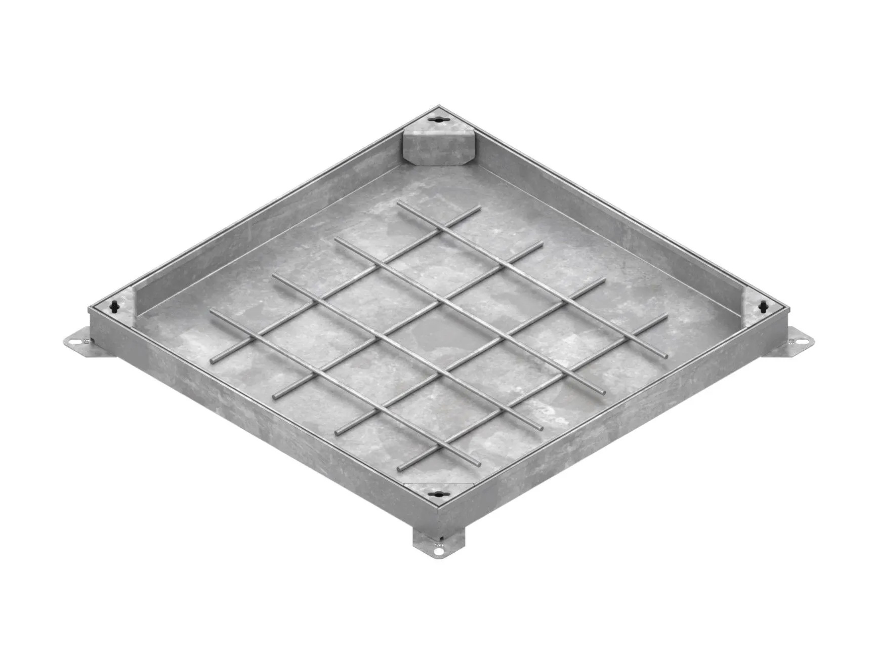 Instalatii de apa si canalizare - Capac otel zincat UNIFILL ascuns patrat 564x564 PL.500x500 Hext.50 cu inchizator K3 Vodaland gama Urban