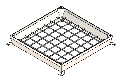 Instalatii de apa si canalizare - Capac otel zincat UNIFILL ascuns patrat 800x800 PL.700x700 Hext.120 Hin.80 cu inchizator B125 Vodaland gama Urban