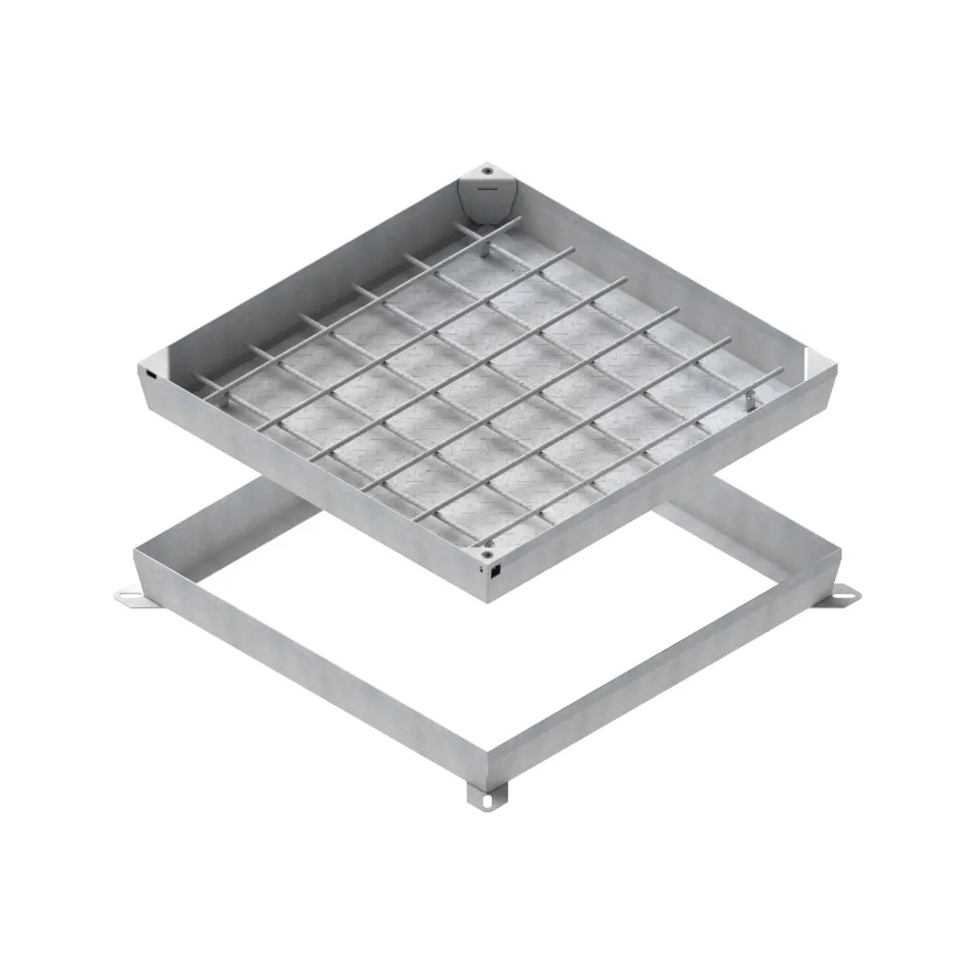 Instalatii de apa si canalizare - Capac otel zincat UNIFILL ascuns patrat 880x880 PL.800x800 Hext.80 Hin.42 cu inchizator B125 Vodaland gama Urban