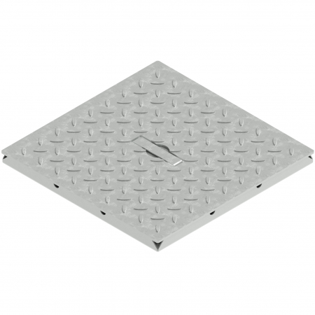 Tevi, fitinguri, robineti si accesorii - Capac otel zincat model BASE, patrat pentru camin A15 300x300 - Vodaland gama Drain