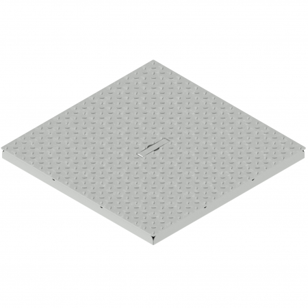 Tevi, fitinguri, robineti si accesorii - Capac otel zincat model BASE, patrat pentru camin A15 550x550 - Vodaland gama Drain