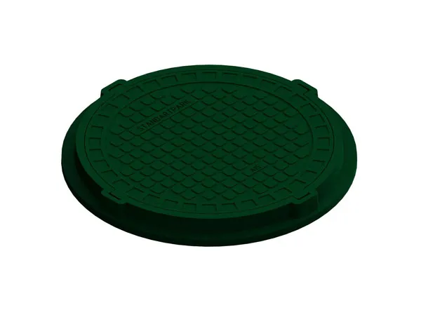 Echipamente pentru retele stradale de apa - Capac din polimet compozit verde rotund necarosabil D.986 PL.755 Hext.80 A15 - Vodaland gama Urban