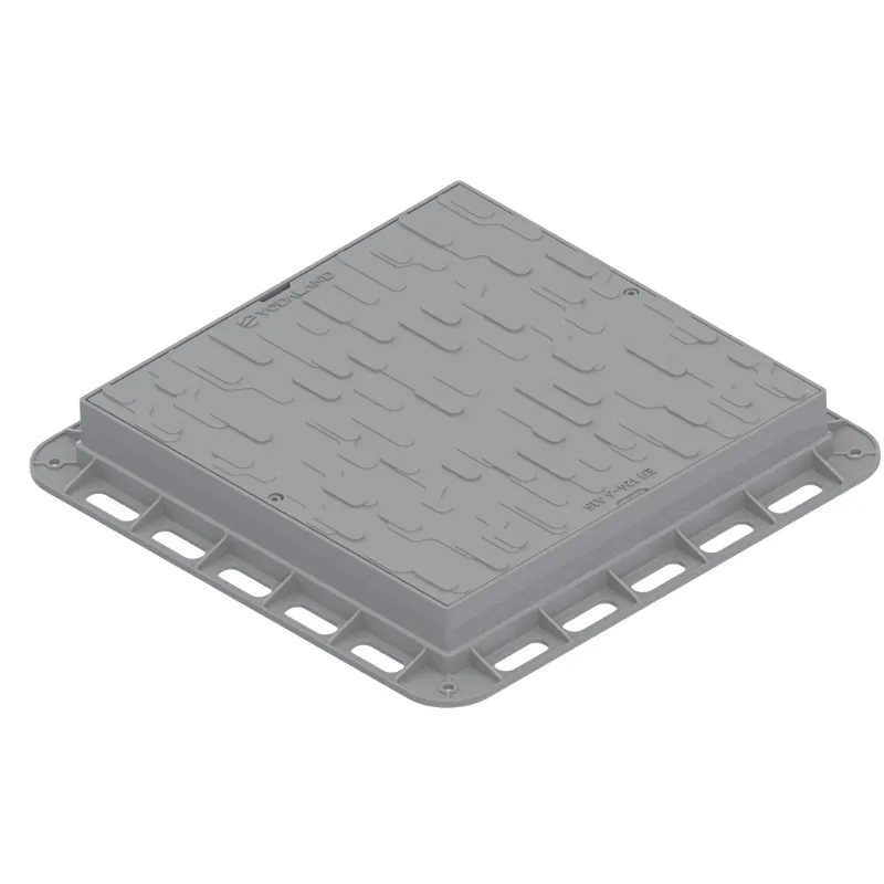 Instalatii de apa si canalizare - Capac PP Gri patrat necarosabil 500x500 PL.330x330 Hext.80 cu inchizator A15 Vodaland gama Urban